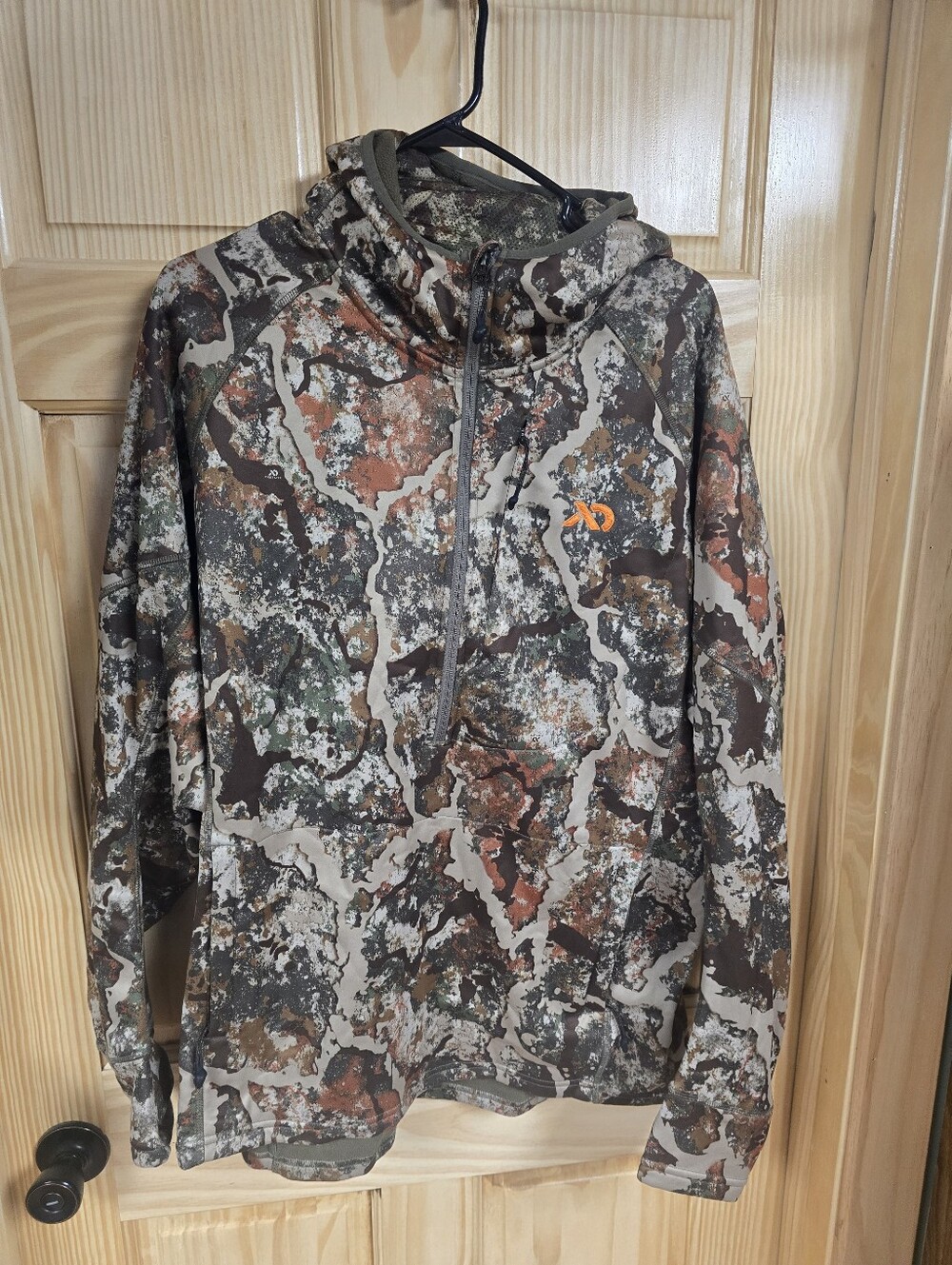 Men's FL Half-Zip Origin Hoodie Sweater - Brown/Green Camo